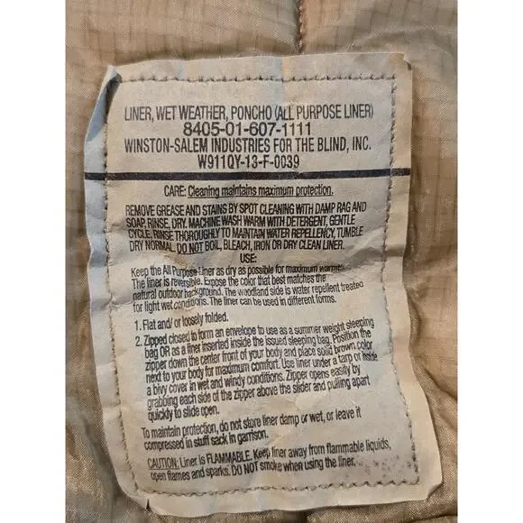 USMC MARPAT Zippered Poncho Liner Woobie Blanket – NSN 8405-01-607-1111 - Picture 3 of 3